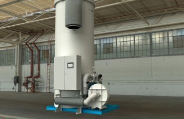Thermische Nachverbrennungsanlage für ein inerte Rohgaslast von 30kg/h mit Abwasserverbrennung und Stickoxid-Minderung in den Reingasen