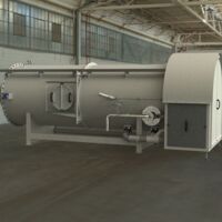 Thermische Nachverbrennungsanlage für die Nachbehandlung des Rohgasvolumenstromes aus einer vorgeschalteten Drehrohrofenanlage